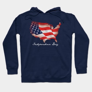 Independence Day USA Flag America Map Hoodie